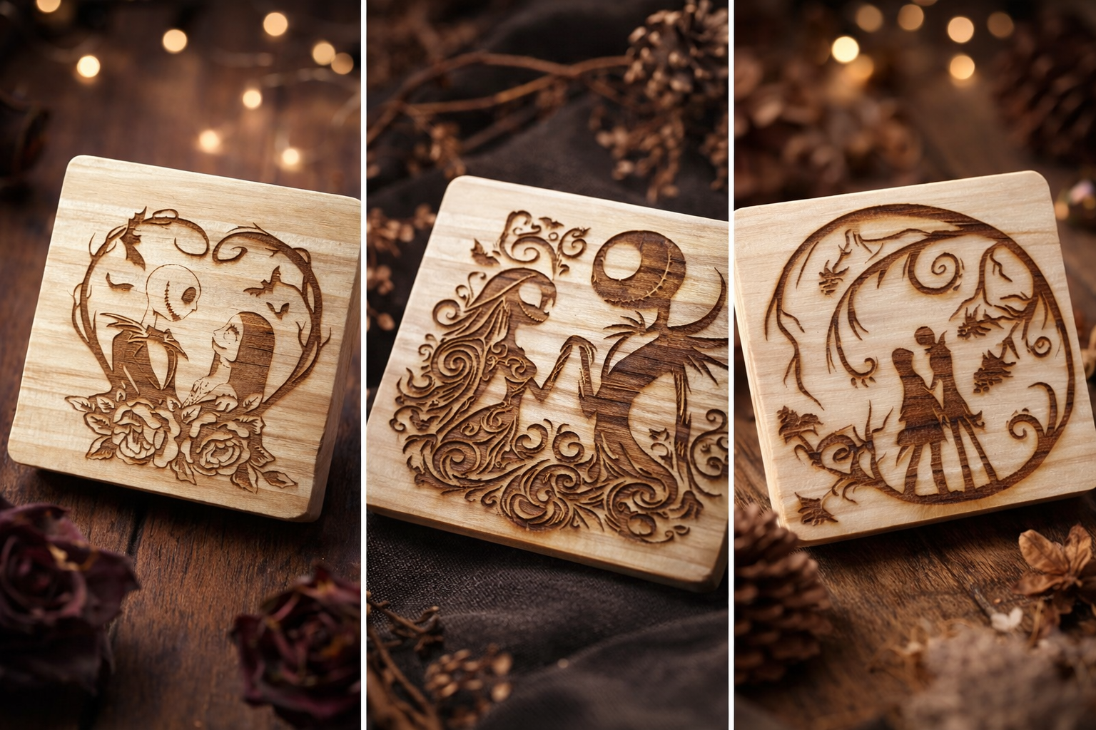 Nightmare Before Christmas Wood Magnet Set